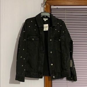 ⚡️HP⚡️Black Embellished Jean Jacket